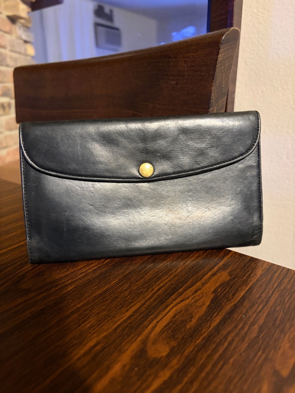 Vintage Coach Black Leather Trifold
Wallet Clutch